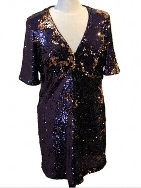Purple and Rose Gold Sequin Dress
